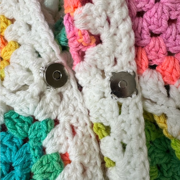 Granny Square Afghan Crochet Cardigan, Hooded Cardigan Handmade Plus Size - Picture 11 of 15